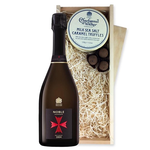 Noble Champagne Brut Vintage 2004 75cl And Milk Sea Salt Charbonnel Chocolates Box